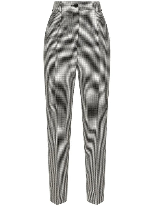 Houndstooth Wool Trousers