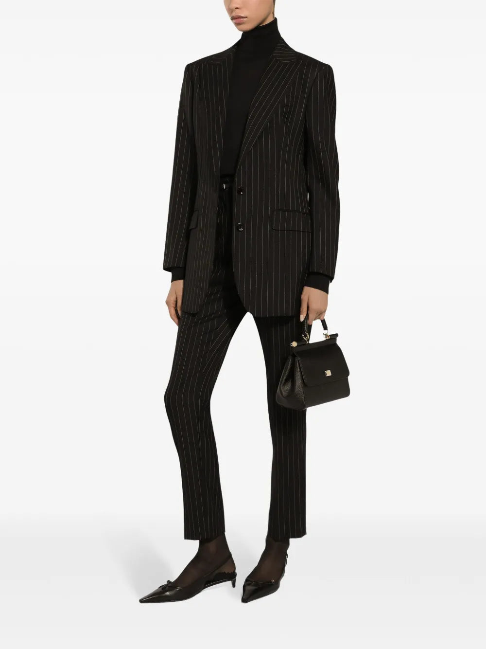 Tailored Pinstripe Wool Trousers