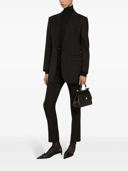 Tailored Pinstripe Wool Trousers