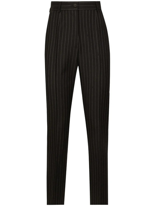 Tailored Pinstripe Wool Trousers