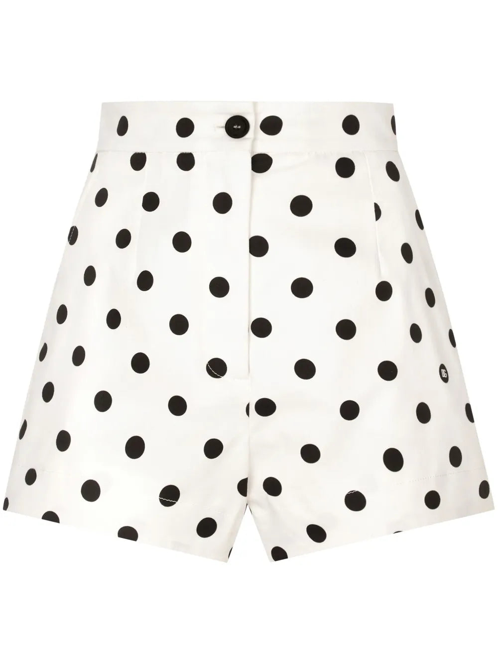 Polka Dot-Print High-Waisted Shorts