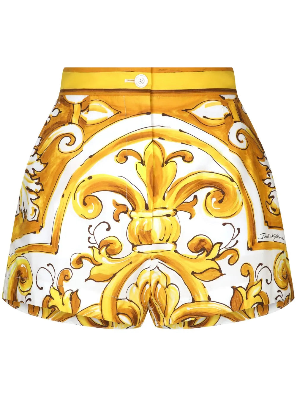 Majolica-Print Cotton Shorts