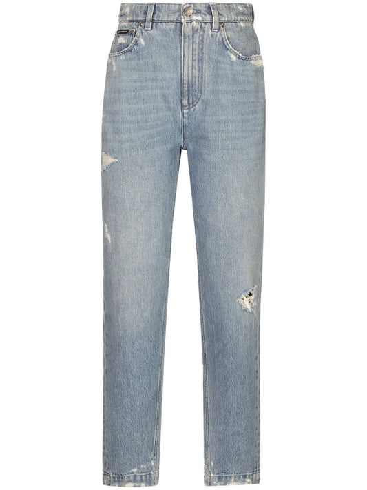 Mini-Ripped Detail Jeans