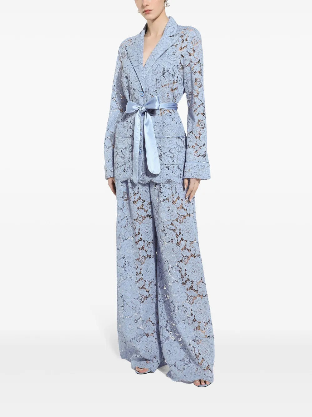 Lace Wide-Leg Trousers