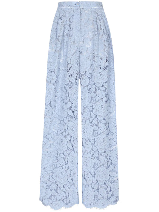 Lace Wide-Leg Trousers