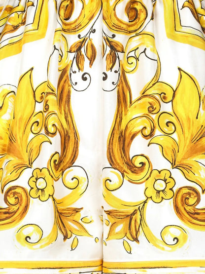 Majolica-Print Silk Shorts