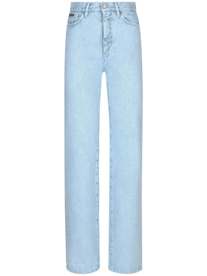 High-Waisted Slim-Legged Jeans