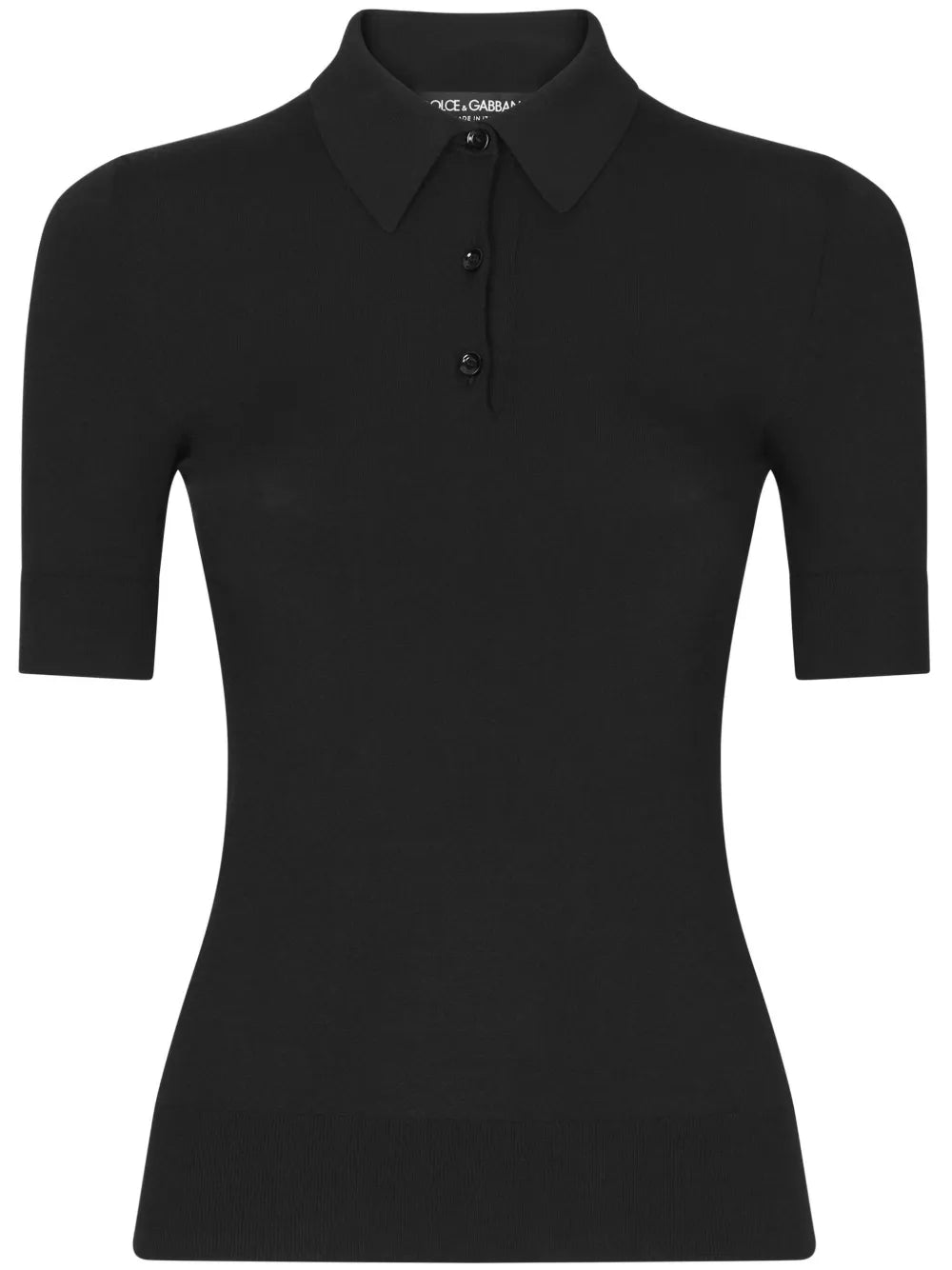 Short-Sleeve Fine-Knit Polo Shirt