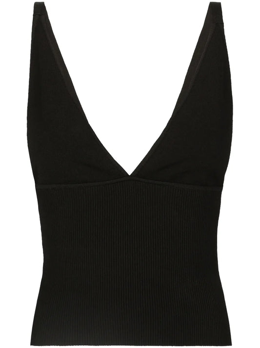 Ribbed-Knit Cropped Tank Top