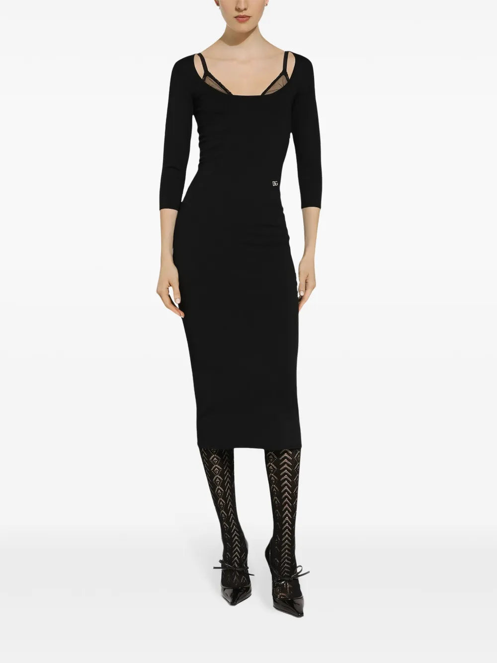 Logo-Plaque Midi Dress