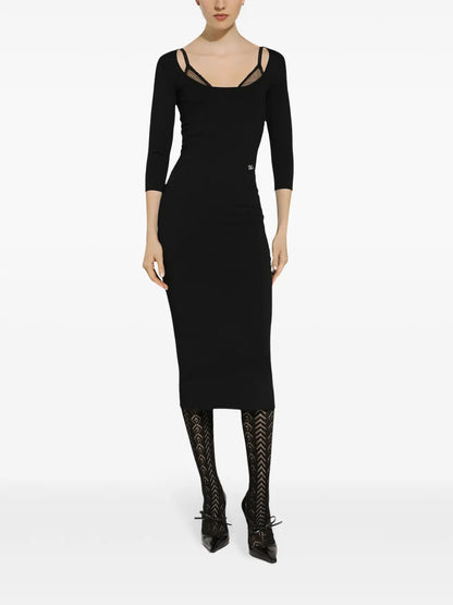 Logo-Plaque Midi Dress