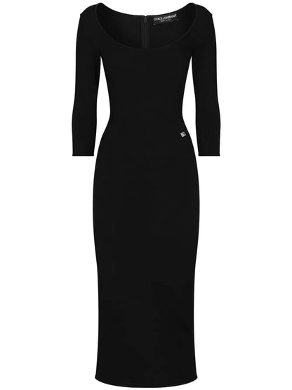 Logo-Plaque Midi Dress
