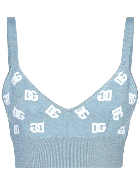 Logo Embroidered Cropped Top