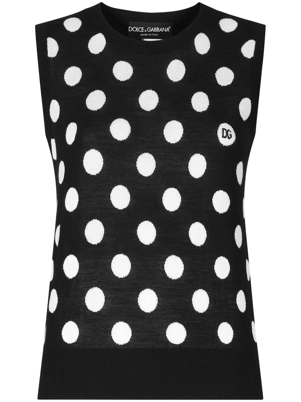 Polka-Dot Knitted Vest