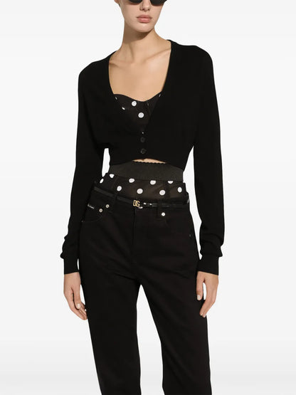 V-Neck Cropped Cardigan