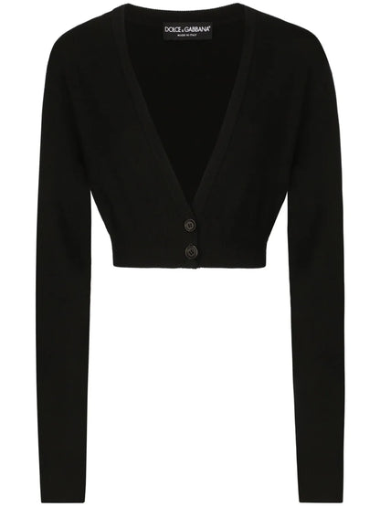 V-Neck Cropped Cardigan