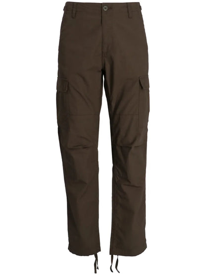 Mide-Rise Cotton Cargo Pants