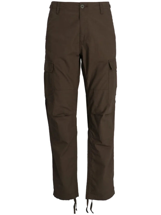 Mide-Rise Cotton Cargo Pants