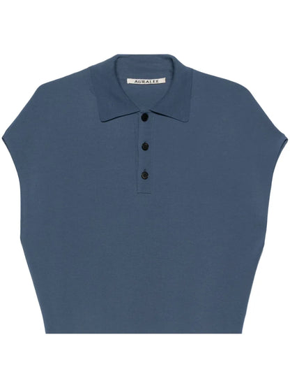 Ribbed-Knit Polo Shirt