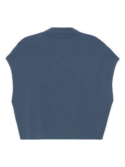 Ribbed-Knit Polo Shirt