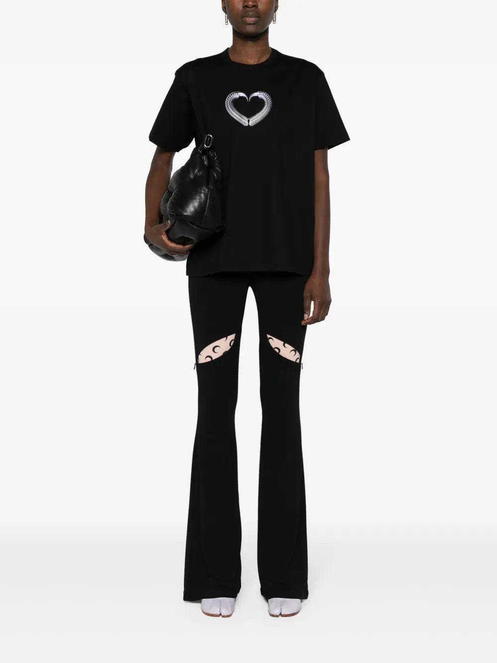 Graphic-Heart Print Cotton T-Shirt