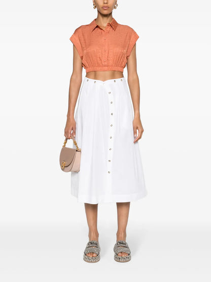 Cropped Logo-Jacquard Shirt