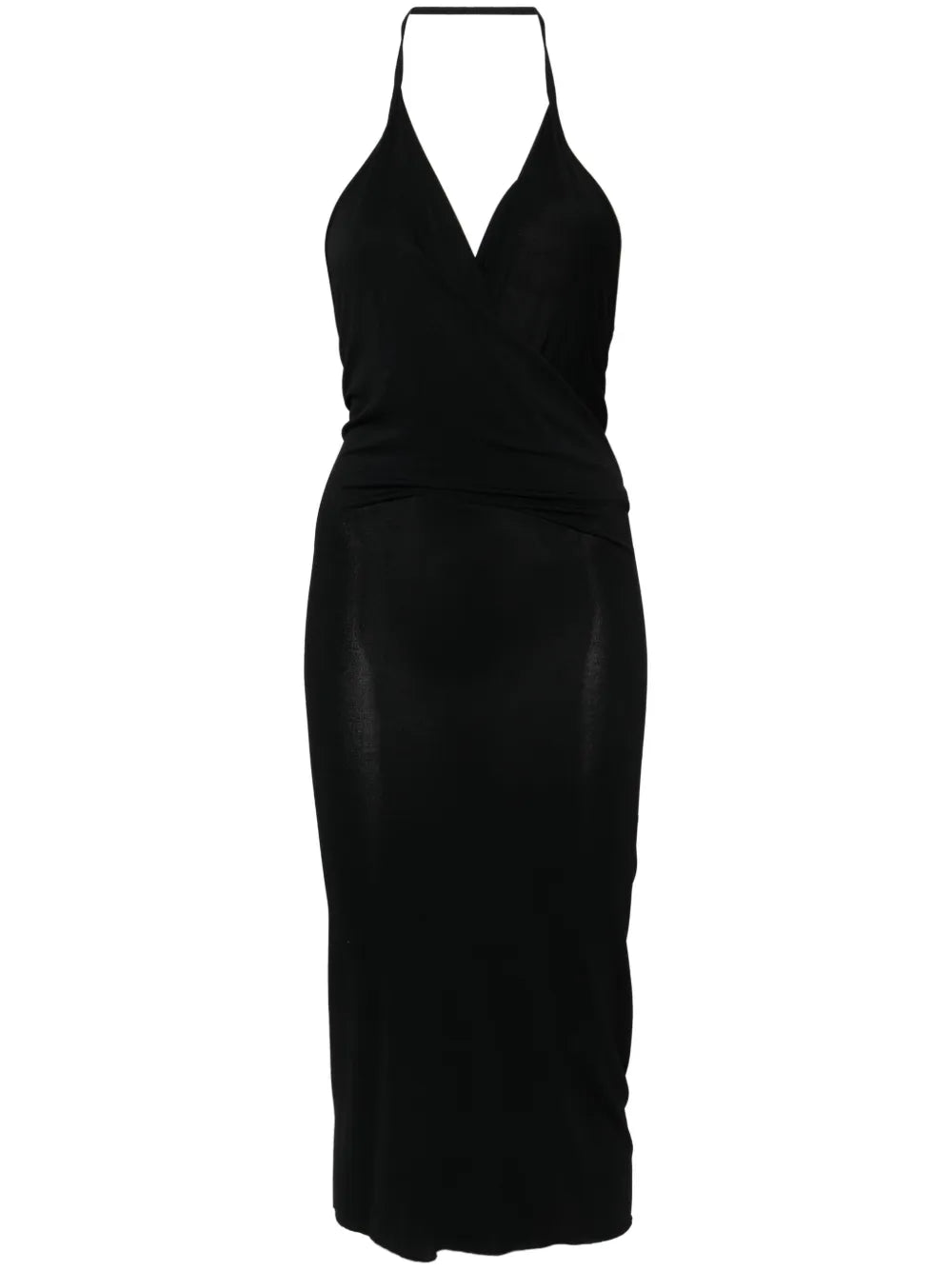 Rose Cowl-Effect Midi Dress