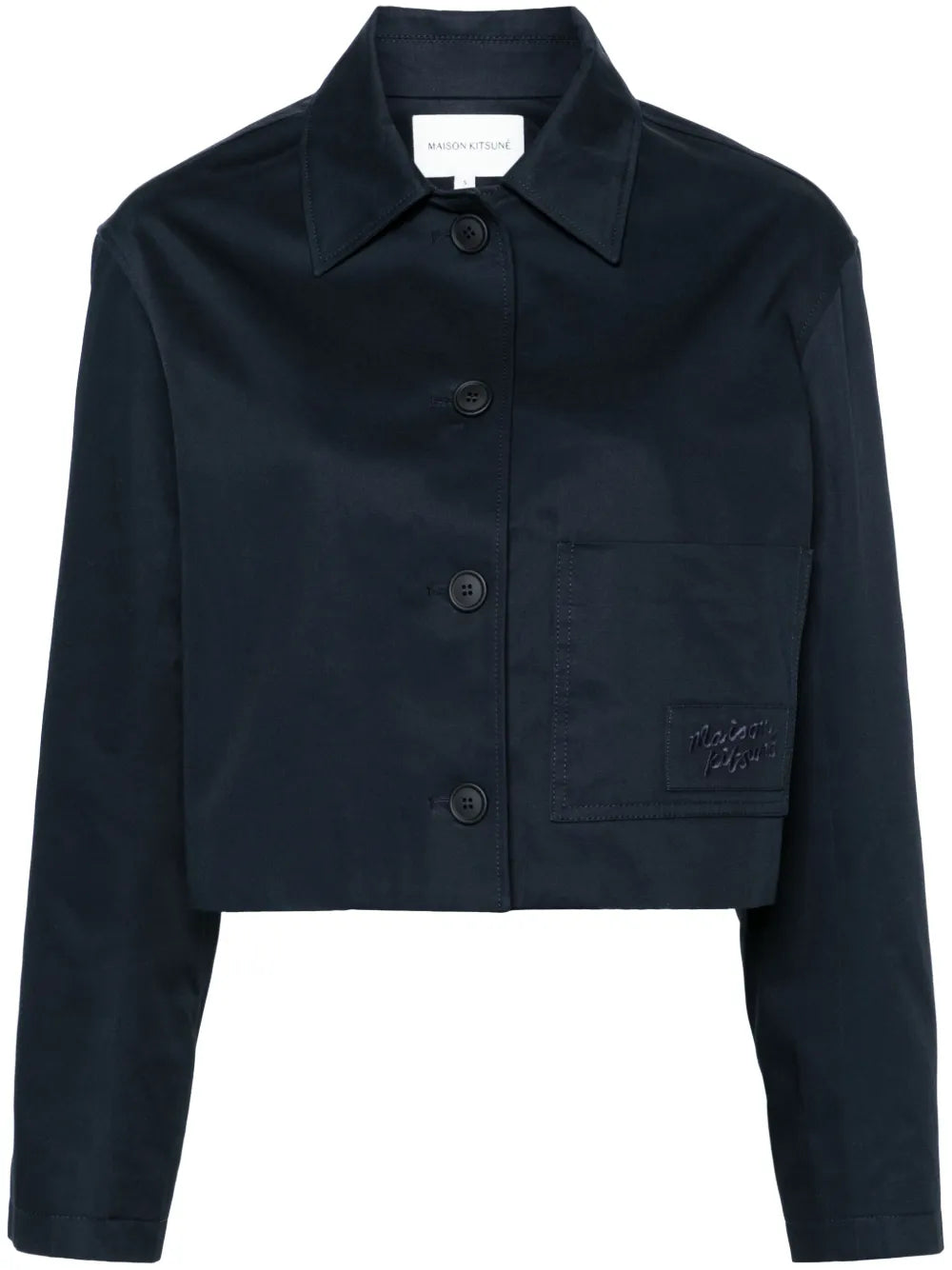 Logo-Embroidered Cropped Jacket