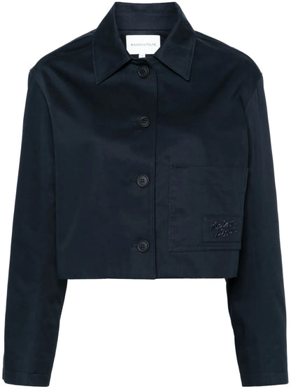 Logo-Embroidered Cropped Jacket