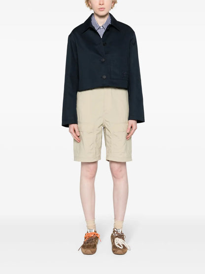 Logo-Embroidered Cropped Jacket