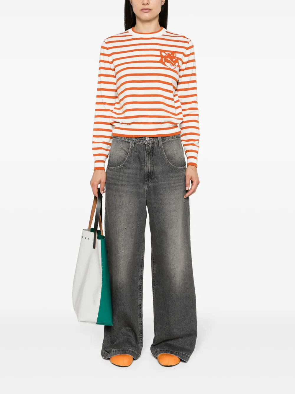 Fox Head Intarsia-Knit Jumper