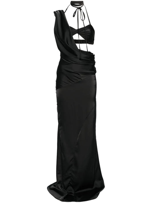 Asymmetric Satin Gown