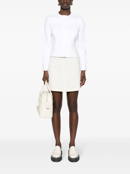 Peplum-Hem Cropped Jacket