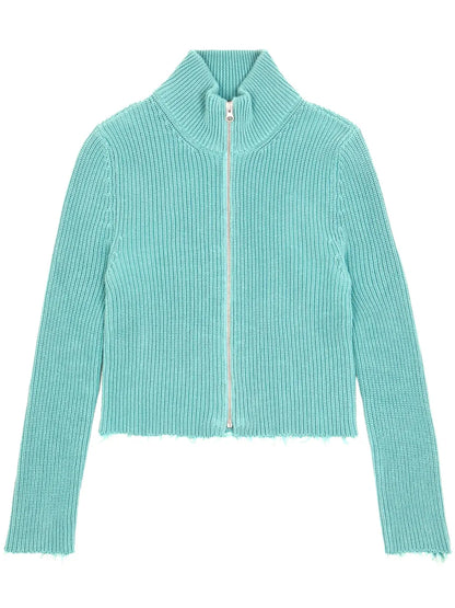 Raw-Cut Cropped Cardigan
