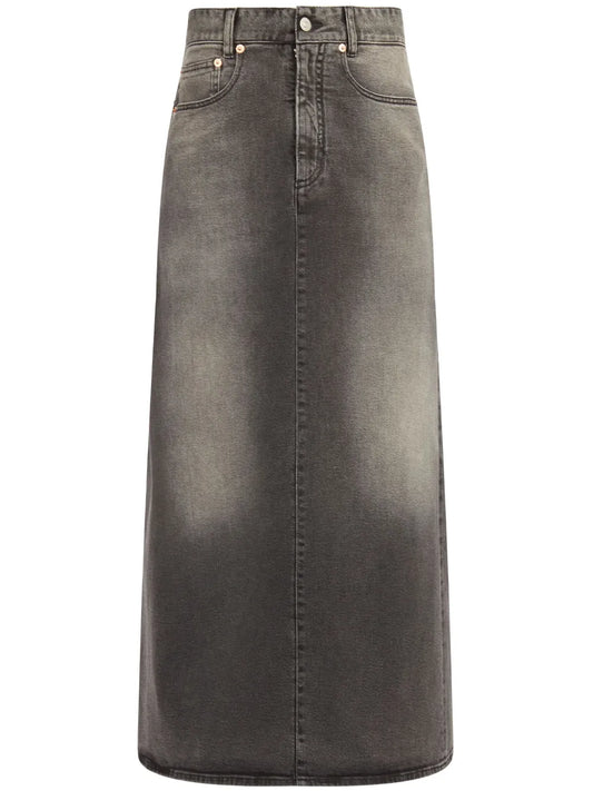Logo-Patch Denim Skirt