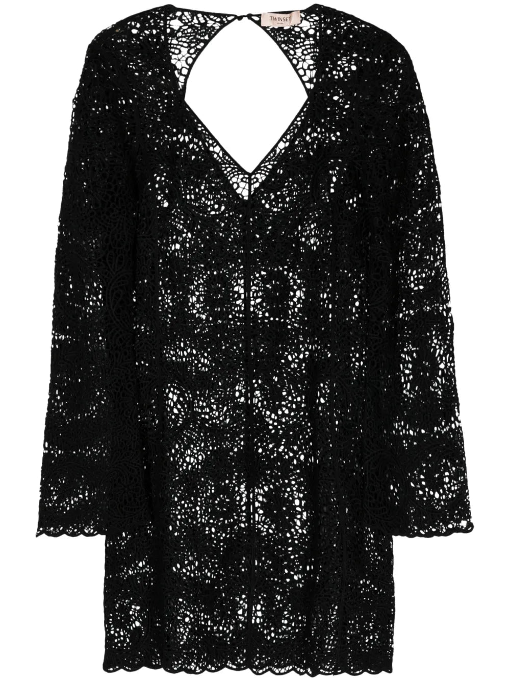 Open-Knit Shift Minidress