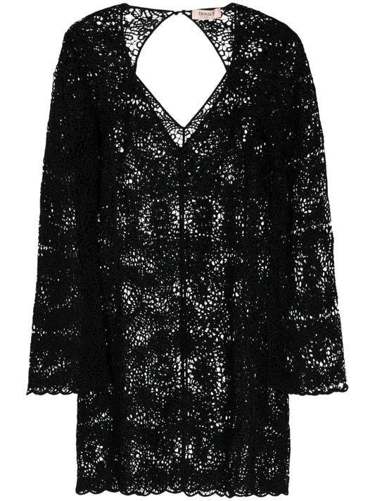 Open-Knit Shift Minidress