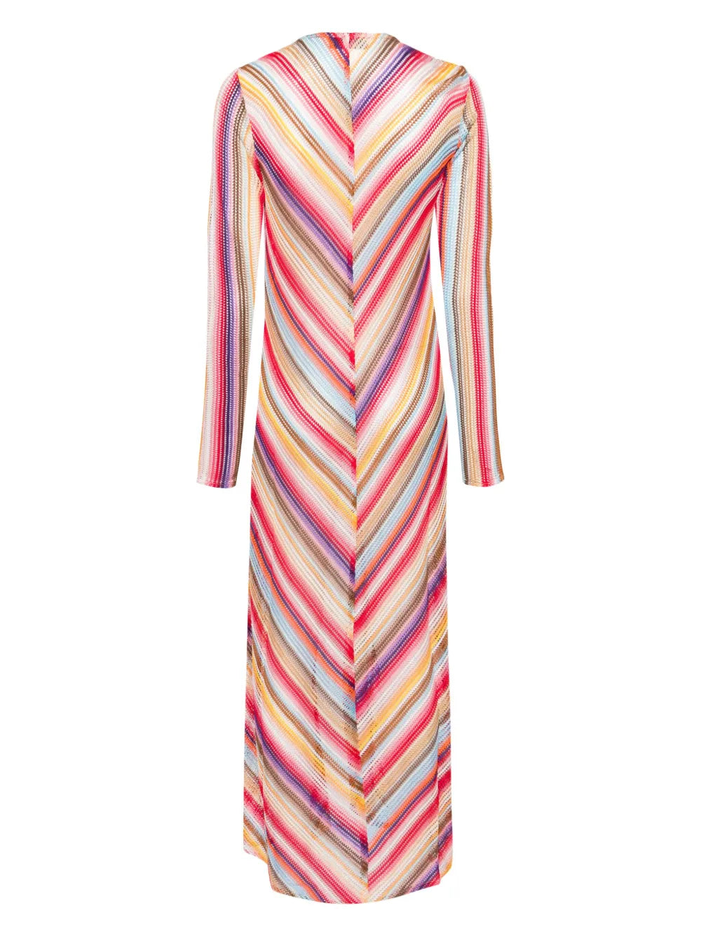 Zigzag-Woven Maxi Cardigan
