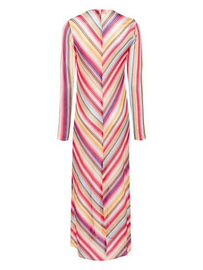 Zigzag-Woven Maxi Cardigan