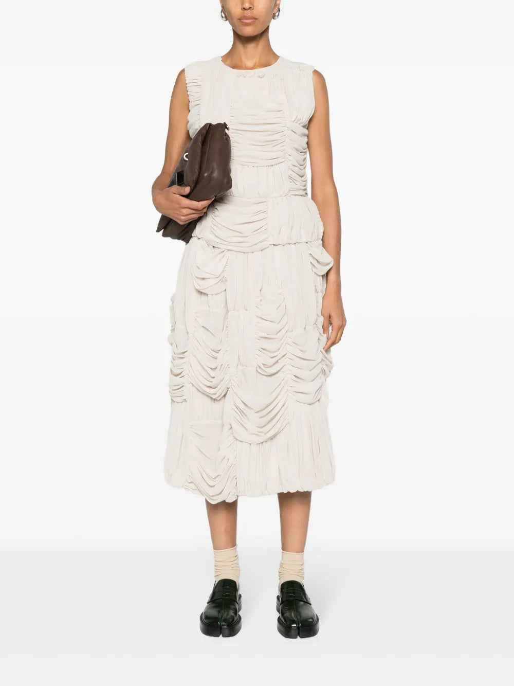 A-Line Ruched Midi Dress