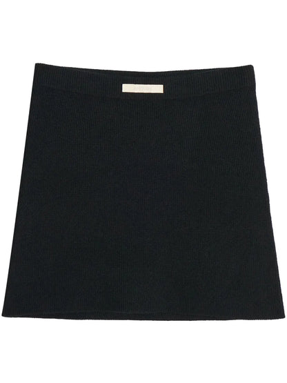 Logo-Patch Knit Mini Skirt