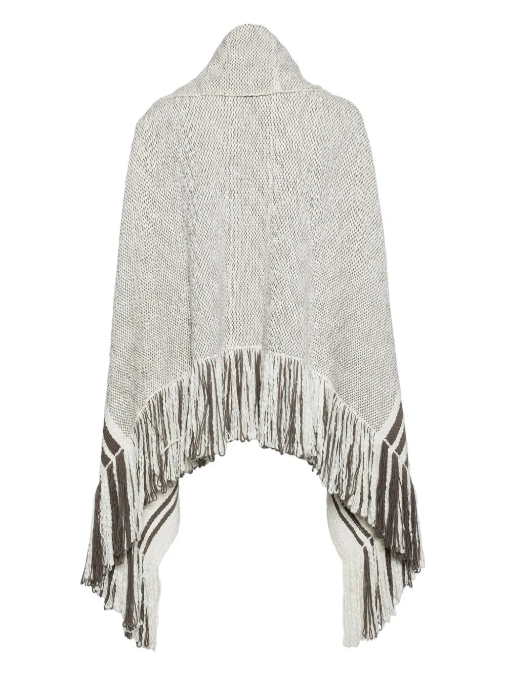 Draped V-Neck Cotton Cape