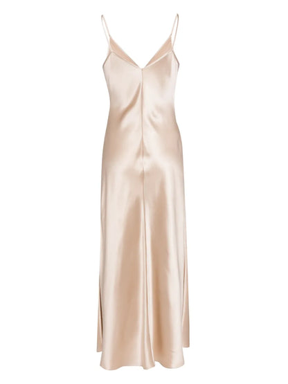 V-Neck Slip Silk Dress