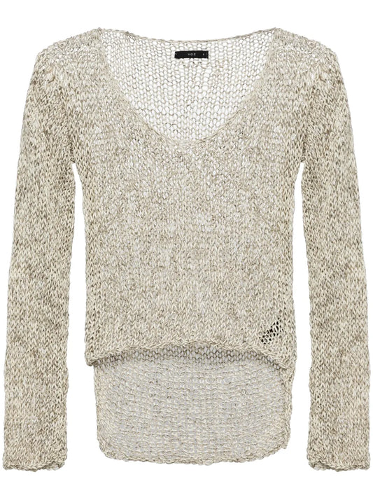Marl-Knit High-Low Top