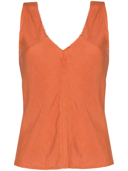 V-Neck Seam-Detailing Top