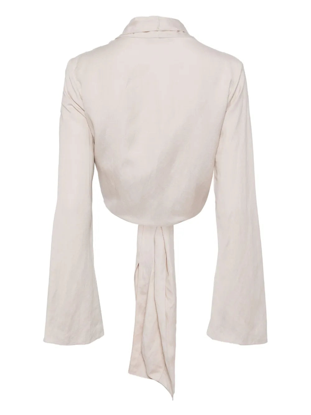 Tie-Fastening Cropped Cardigan