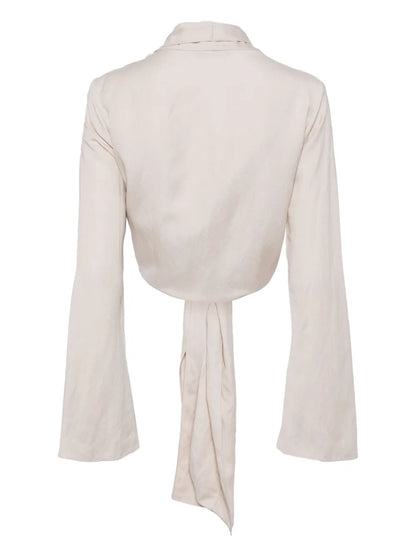 Tie-Fastening Cropped Cardigan
