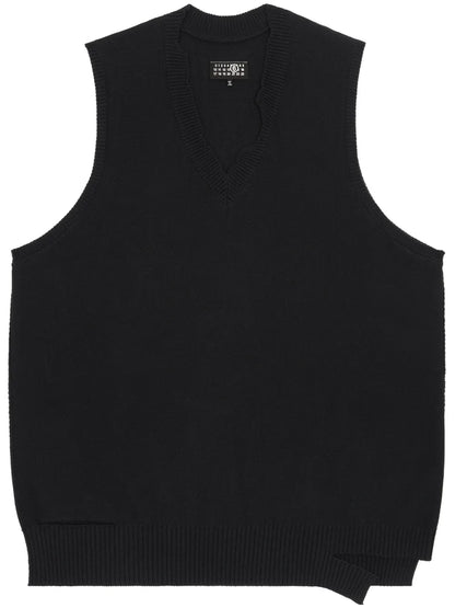 Distressed-Effect Gauge-Knit Dress