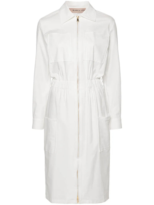 Zip-Up Long-Sleeve Dress