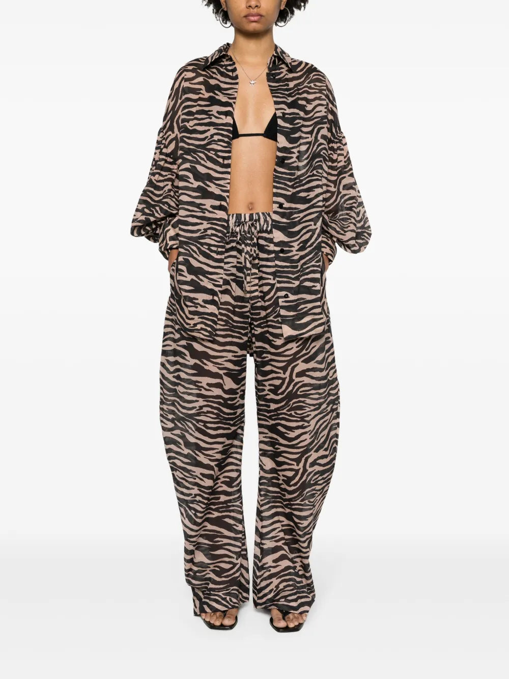Zebra-Print Cotton Shirt